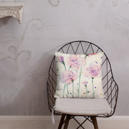 Pink Flowers Premium Pillow - Image 6