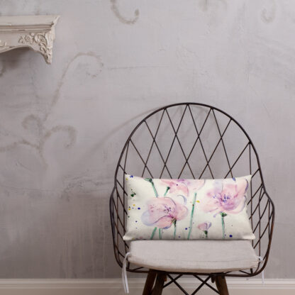 Pink Flowers Premium Pillow - Image 16