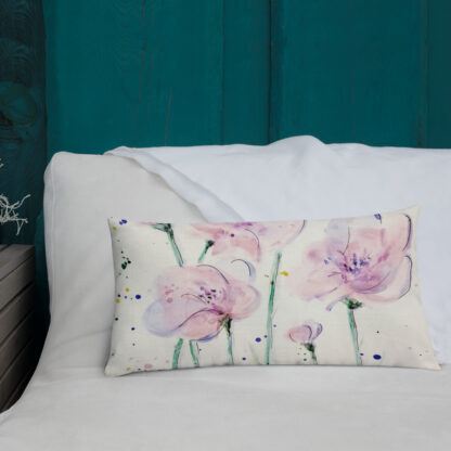 Pink Flowers Premium Pillow - Image 19