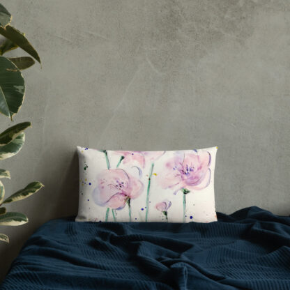Pink Flowers Premium Pillow - Image 20