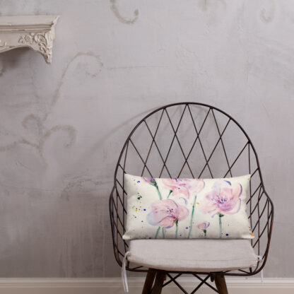 Pink Flowers Premium Pillow - Image 11