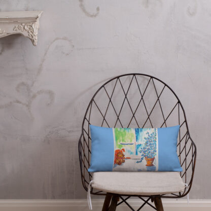 Teddy Bear in Window Premium Pillow - Image 11