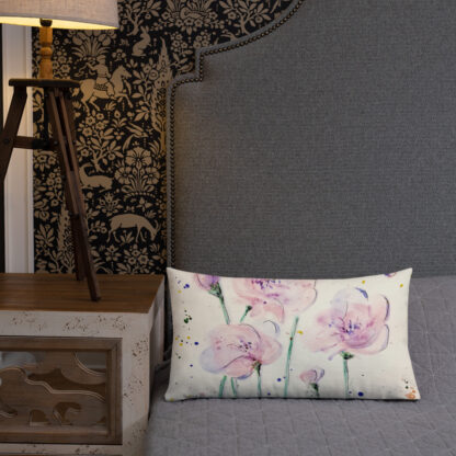 Pink Flowers Premium Pillow - Image 12