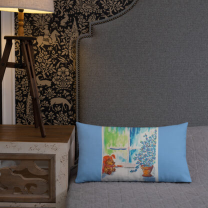 Teddy Bear in Window Premium Pillow - Image 12