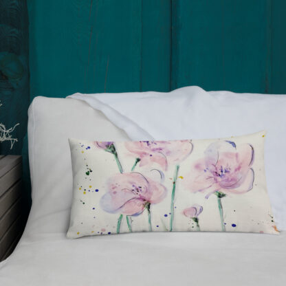 Pink Flowers Premium Pillow - Image 14