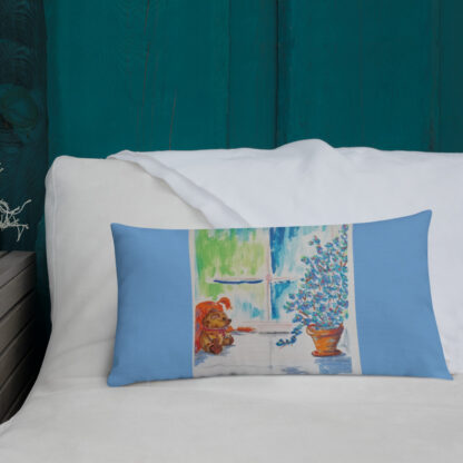 Teddy Bear in Window Premium Pillow - Image 14