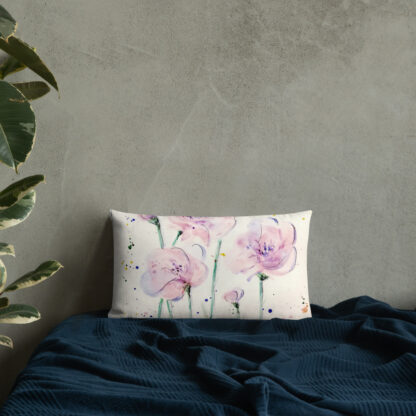 Pink Flowers Premium Pillow - Image 15