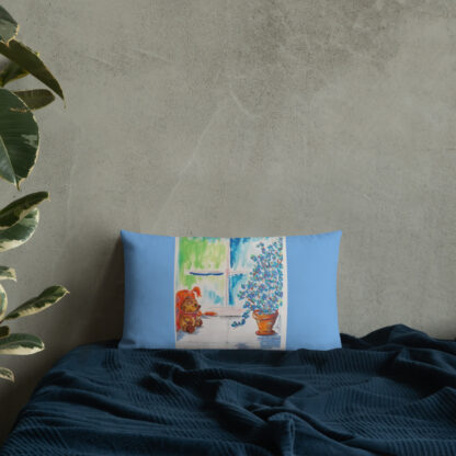 Teddy Bear in Window Premium Pillow - Image 15