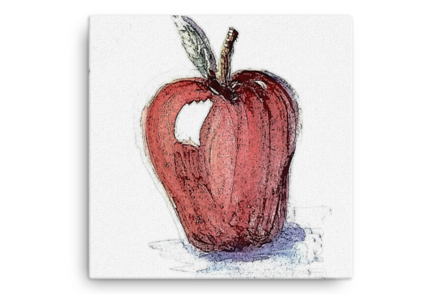 red apple fruit on canvas
