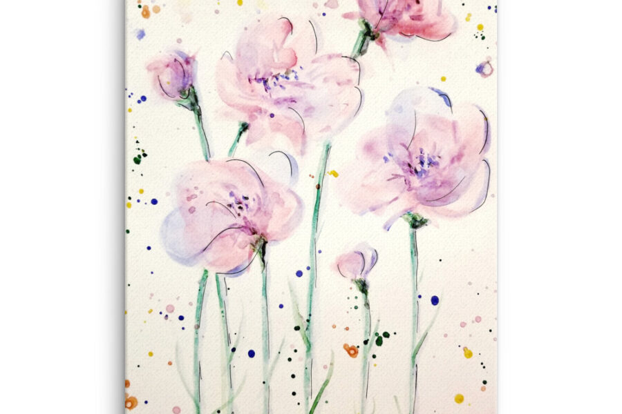 pink and purple flower stems 