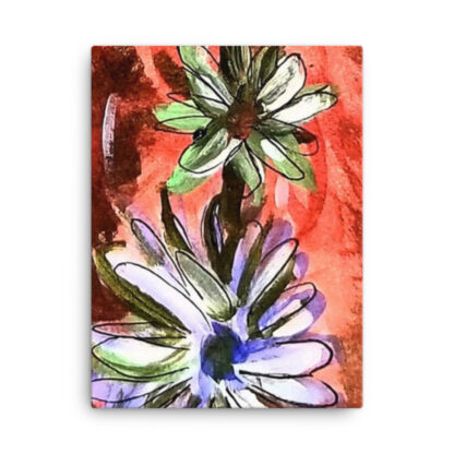 Abstract Daisies on Canvas - Image 3