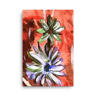 Abstract Daisies on Canvas