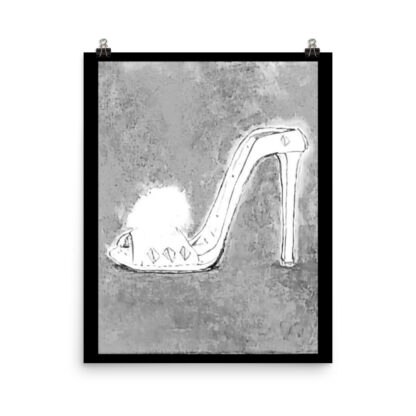 B&W Lady Slipper Print