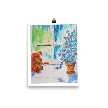 Teddy Bear in Window Print