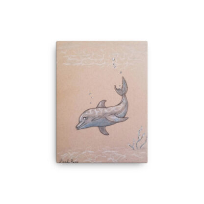 Dolphin Swimming on Canvas - Image 2