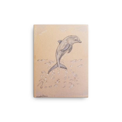 Dolphin Jumping on Canvas - Image 2