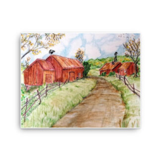 country road watercolor