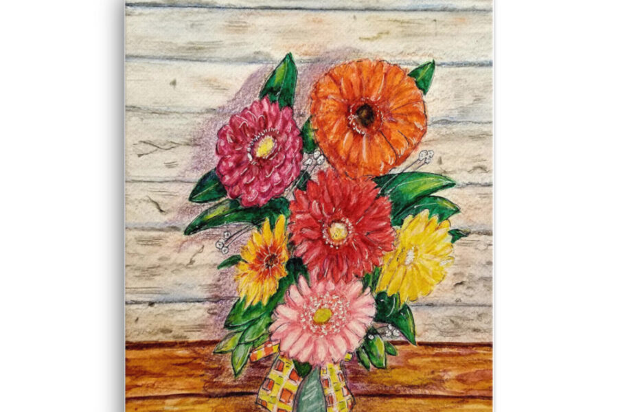 colorful flowers gerber daisies in a vase