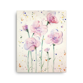 Pink Flowers on Canvas