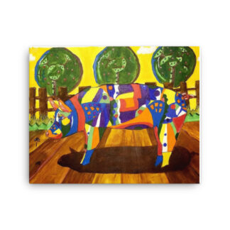 Colorful Pig on Canvas