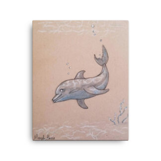 Dolphin Swimming on Canvas