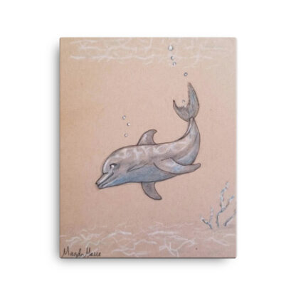 Dolphin Swimming on Canvas