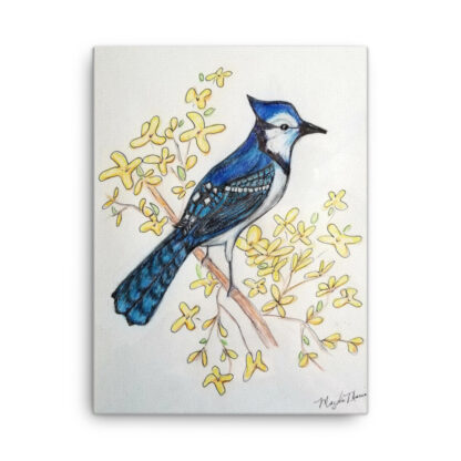 Blue Jay on Canvas - Image 3