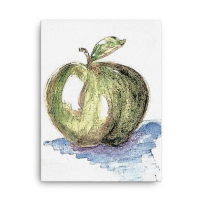 Green Apple on Canvas - Image 3