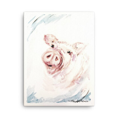 Pink Pig on Canvas - Image 3