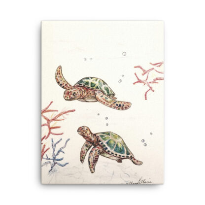 Sea Turtles on Canvas - Image 3