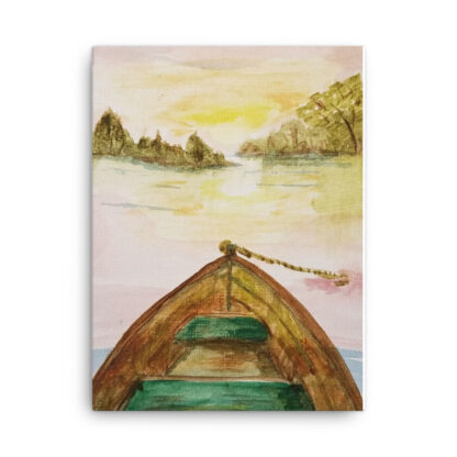 Row Boat Lake on Canvas - Image 3