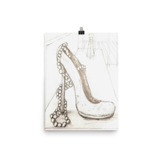 High Heel and Pearls Print