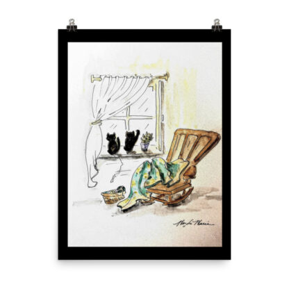 Rocking Chair and Cats Print - Image 2