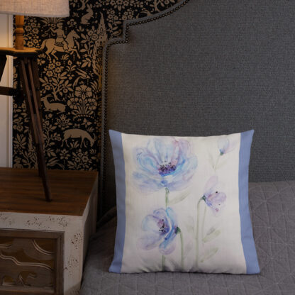 Blue Flowers Premium Pillow - Image 2