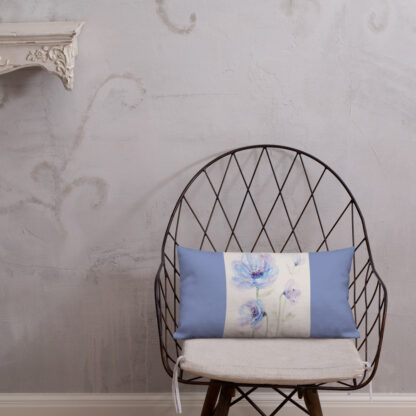 Blue Flowers Premium Pillow - Image 11