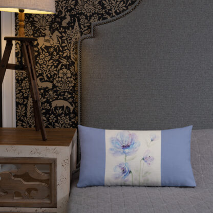 Blue Flowers Premium Pillow - Image 12