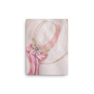 Pink Bow Hat Canvas