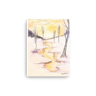 Golden River in Snow Canvas