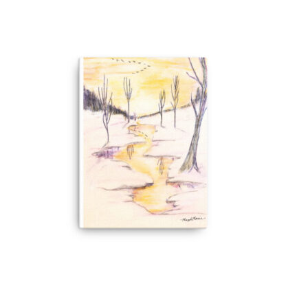 Golden River in Snow Canvas