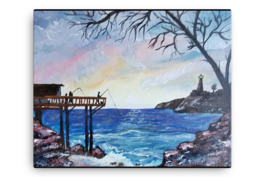 ocean pier blue acrylic