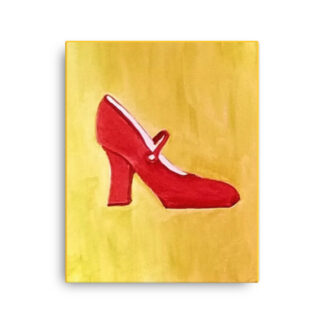 Shoe Red MaryJane on Yellow Canvas