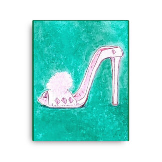 Shoe Lady Slipper on Green Canvas