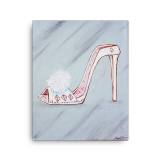 Shoe Lady Slipper on Gray Canvas