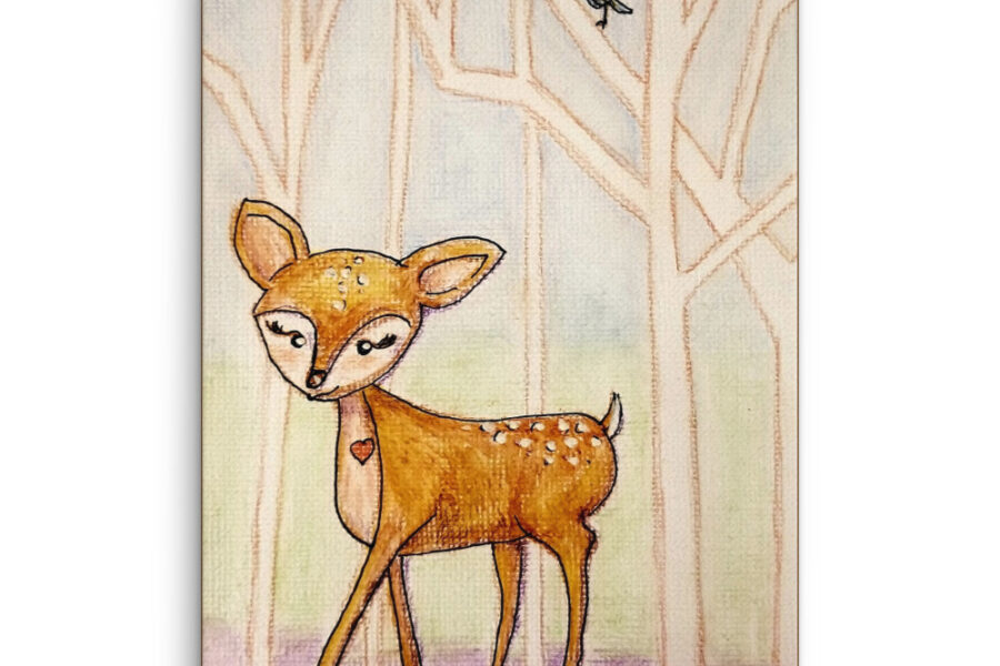 deer waterclor woodland animal