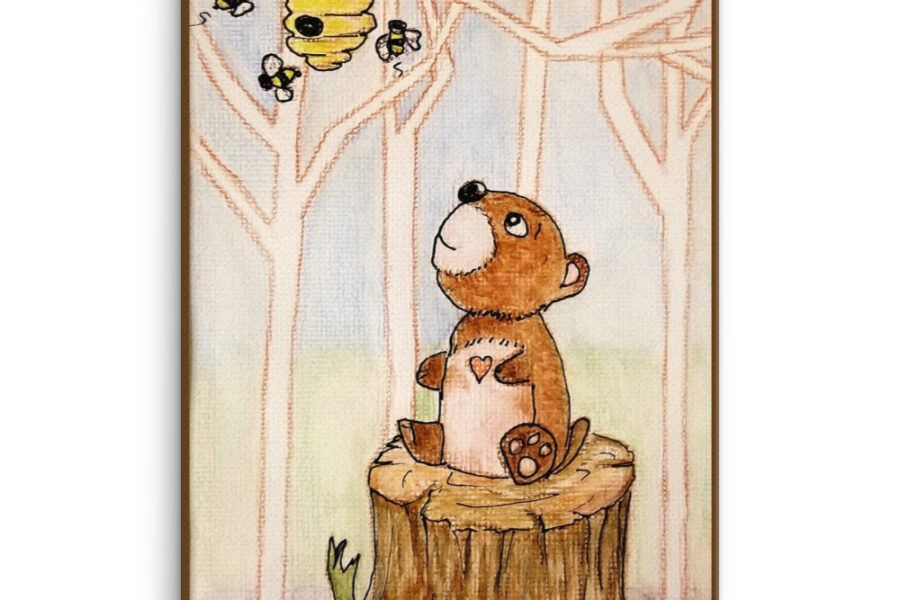 bear woodland animal watercolor