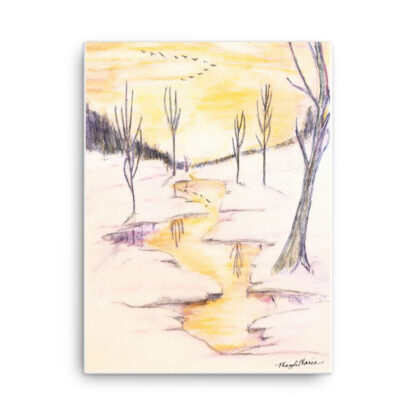Golden River in Snow Canvas - Image 2