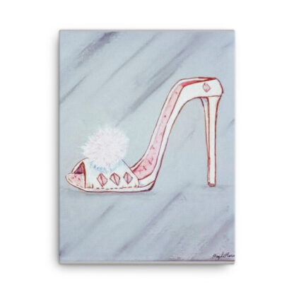 Shoe Lady Slipper on Gray Canvas - Image 3