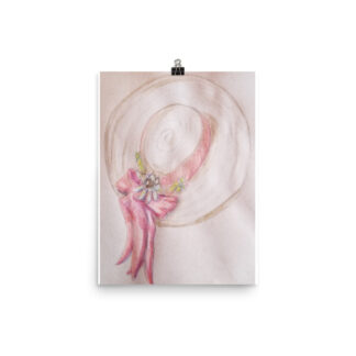 Pink Bow Hat Photo paper poster