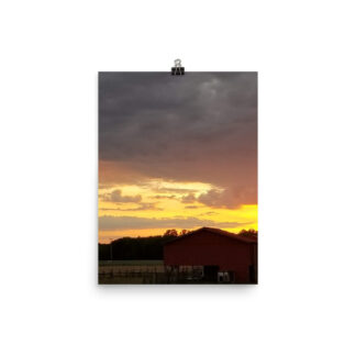 Barn Sunset Photo paper poster