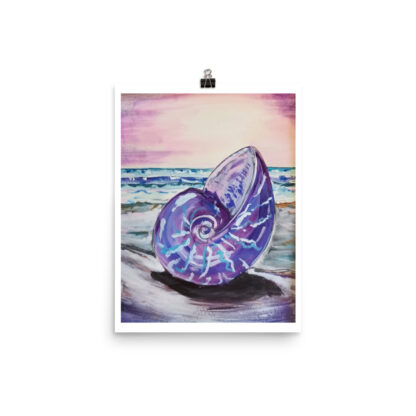 Shell in Purple Photo paper poster - Image 2